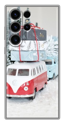 Силиконовый чехол с изображением "Автобус с подарками" для Samsung Galaxy S22 Ultra