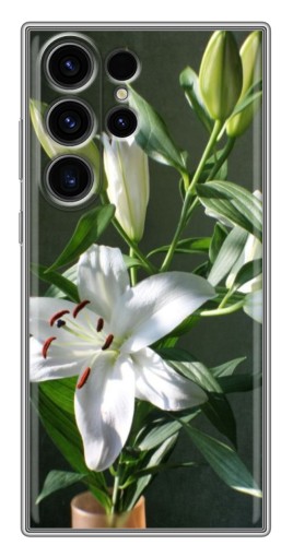 Чехол с картинкой "Белые лилии" для Samsung Galaxy S22 Ultra
