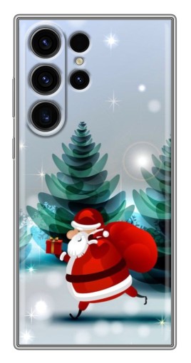 Чехол с печатью "Дед Мороз с подарком" для Samsung Galaxy S22 Ultra