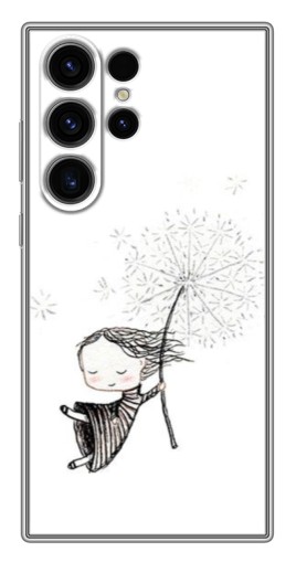 Чехол с картинкой "Девочка с одуванчиком" для Samsung Galaxy S22 Ultra