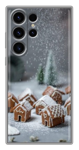 Чехол с картинкой "Домики из пряников" для Samsung Galaxy S22 Ultra