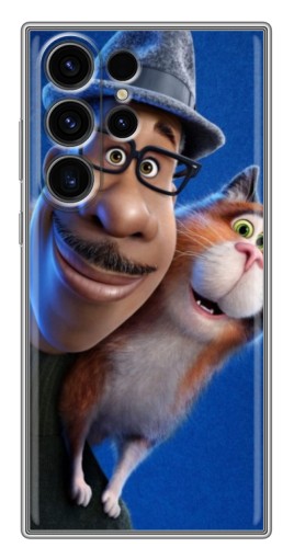 Чехол с картинкой "Джо и кот" для Samsung Galaxy S22 Ultra