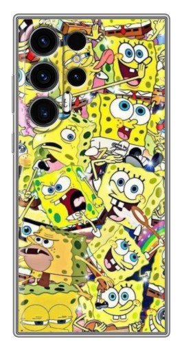 Чехол с печатью "Эмоции Спанч-Боба" для Samsung Galaxy S22 Ultra