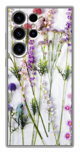 Чехол с картинкой "Фон полевых цветов" для Samsung Galaxy S22 Ultra