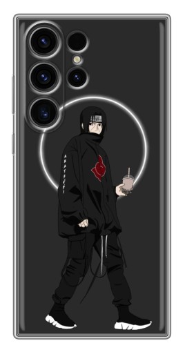Чехол с картинкой "Итачи с напитком" для Samsung Galaxy S22 Ultra