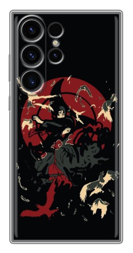 Чехол с картинкой "Итачи с воронами" для Samsung Galaxy S22 Ultra