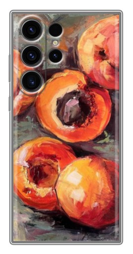 Чехол с картинкой "Картина персики" для Samsung Galaxy S22 Ultra
