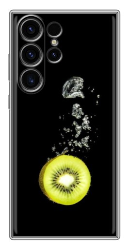 Силиконовый чехол с изображением "Киви на черном" для Samsung Galaxy S22 Ultra