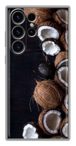 Чехол с принтом "Кокосы на черном" для Samsung Galaxy S22 Ultra