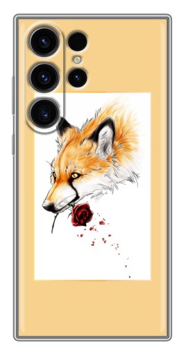 Чехол с картинкой "Лиса с розой" для Samsung Galaxy S22 Ultra