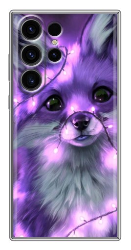 Силиконовый чехол с изображением "Лисенок фиолетовый" для Samsung Galaxy S22 Ultra