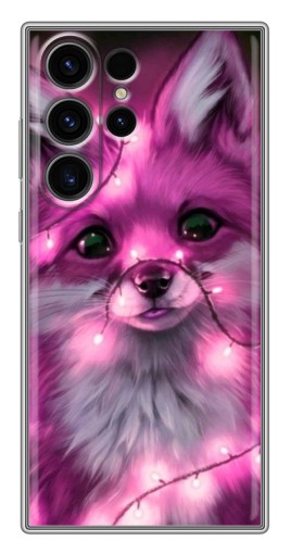 Чехол с принтом "Лисичка розовая" для Samsung Galaxy S22 Ultra