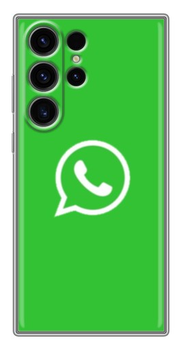 Силиконовый чехол с изображением "Лого Вацап" для Samsung Galaxy S22 Ultra