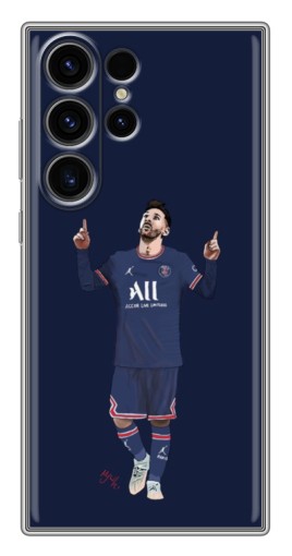 Чехол с картинкой "Месси в ПСЖ" для Samsung Galaxy S22 Ultra