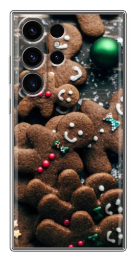 Чехол с картинкой "Новогодние человечки" для Samsung Galaxy S22 Ultra
