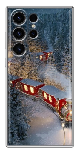 Чехол с принтом "Новогодний поезд" для Samsung Galaxy S22 Ultra