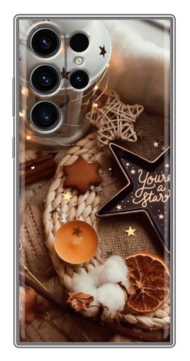 Силиконовый чехол с изображением "Новогодняя атмосфера" для Samsung Galaxy S22 Ultra