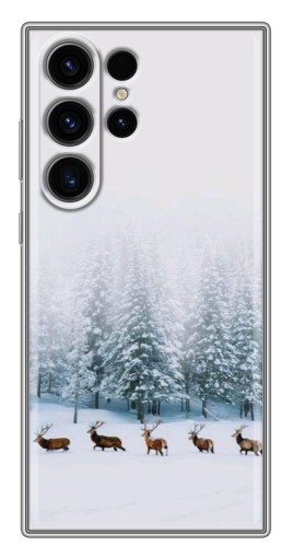 Силиконовый чехол с изображением "Олени в лесу" для Samsung Galaxy S22 Ultra