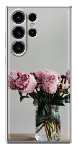 Чехол с картинкой "Пионы в вазе" для Samsung Galaxy S22 Ultra
