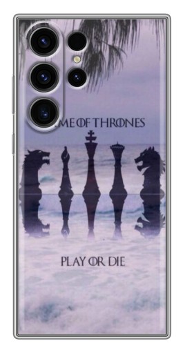 Силиконовый чехол с изображением "Play or Die" для Samsung Galaxy S22 Ultra