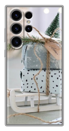 Чехол с картинкой "Подарки на санках" для Samsung Galaxy S22 Ultra