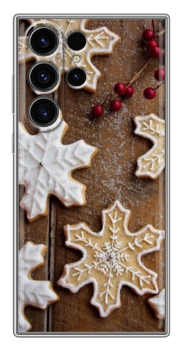 Силиконовый чехол с изображением "Пряники снежинки" для Samsung Galaxy S22 Ultra