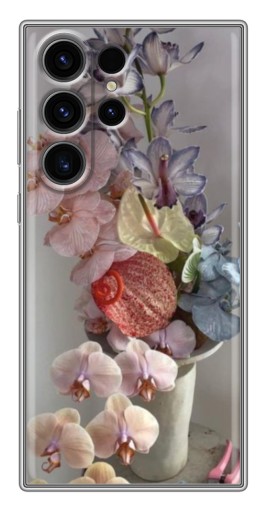 Чехол с картинкой "Разноцветные орхидеи" для Samsung Galaxy S22 Ultra