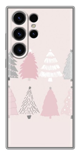 Силиконовый чехол с изображением "Разноцветные елки" для Samsung Galaxy S22 Ultra