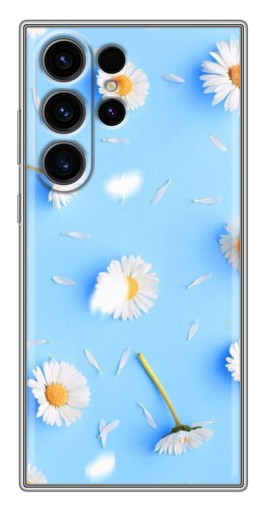 Чехол с картинкой "Ромашковый фон" для Samsung Galaxy S22 Ultra