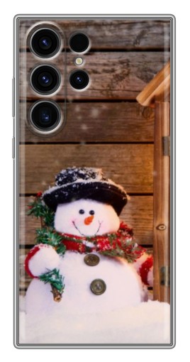 Чехол с печатью "Рождественский снеговик" для Samsung Galaxy S22 Ultra