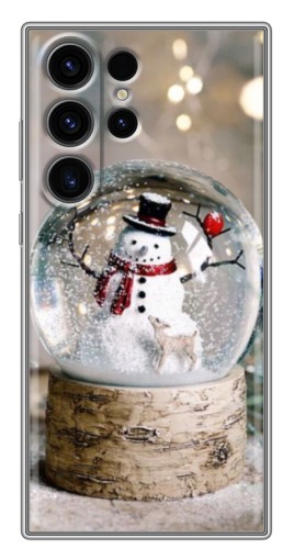 Чехол с печатью "Снеговик в шаре" для Samsung Galaxy S22 Ultra