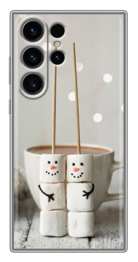 Чехол с печатью "Снеговики из зефира" для Samsung Galaxy S22 Ultra