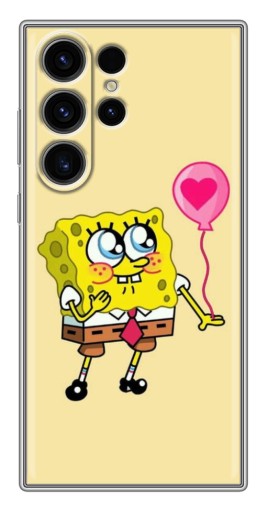 Силиконовый чехол с изображением "СпанчБоб с шариком" для Samsung Galaxy S22 Ultra