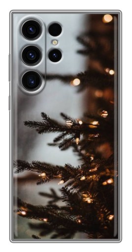 Чехол с картинкой "Елка с гирляндой" для Samsung Galaxy S22 Ultra