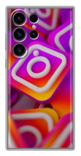 Чехол с принтом "Значки Инстаграм" для Samsung Galaxy S22 Ultra