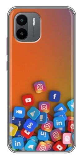 Чехол с картинкой "Иконки соц сетей" для Xiaomi Redmi A1