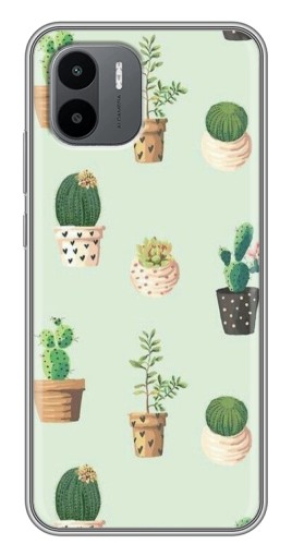 Чехол с картинкой "Кактусы в горшочках " для Xiaomi Redmi A1
