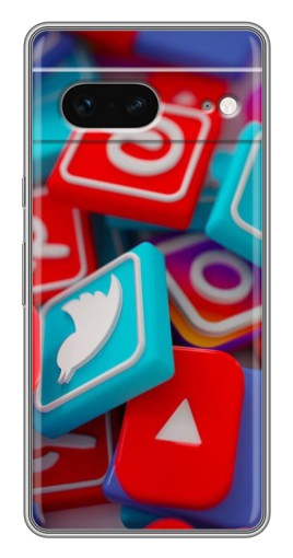 Силиконовый чехол с изображением "3Д эффект" для Google Pixel 7