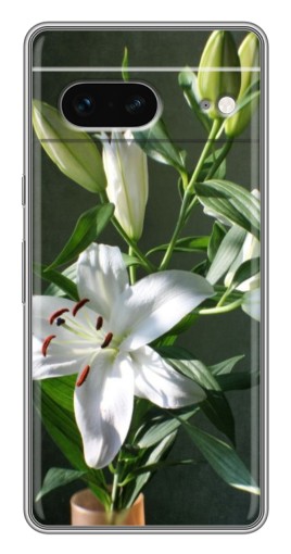 Чехол с принтом "Белые лилии" для Google Pixel 7