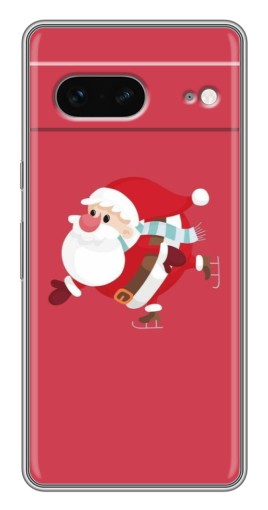 Чехол с принтом "Дед Мороз на коньках" для Google Pixel 7