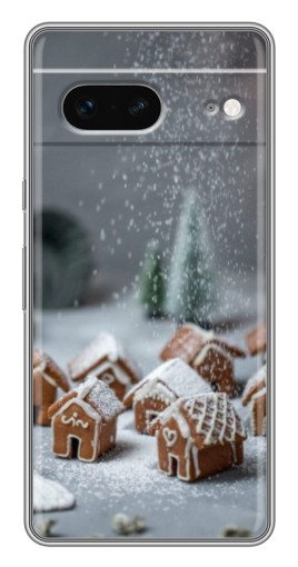 Силиконовый чехол с изображением "Домики из пряников" для Google Pixel 7