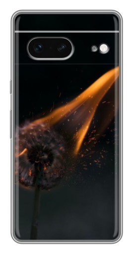 Чехол с картинкой "Горящий одуванчик" для Google Pixel 7