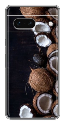 Чехол с принтом "Кокосы на черном" для Google Pixel 7