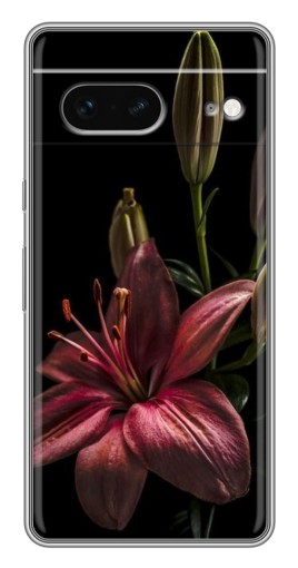 Силиконовый чехол с изображением "Красная лилия " для Google Pixel 7