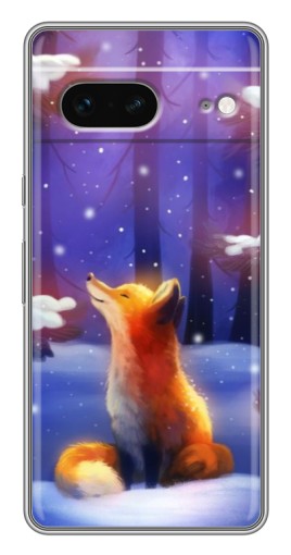 Силиконовый чехол с изображением "Лисичка в лесу" для Google Pixel 7