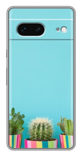 Чехол с картинкой "Маленькие кактусы" для Google Pixel 7
