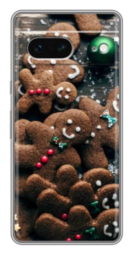 Чехол с картинкой "Новогодние человечки" для Google Pixel 7