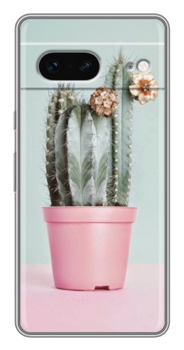 Силиконовый чехол с изображением "Цветущий кактус" для Google Pixel 7