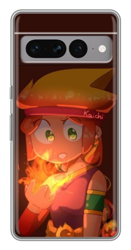 Чехол с принтом "Amber с огнем" для Google Pixel 7 Pro