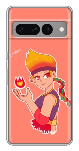 Силиконовый чехол с изображением "Amber с огоньком" для Google Pixel 7 Pro